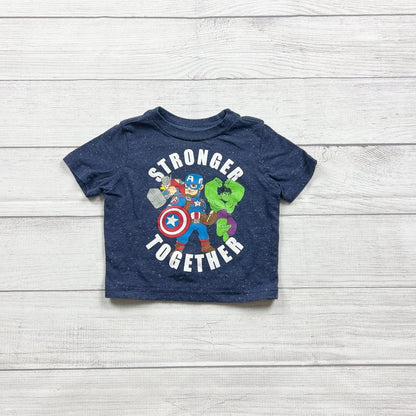 Marvel Avengers T-Shirt “Stronger Together” Captain America Hulk 9-12 Months