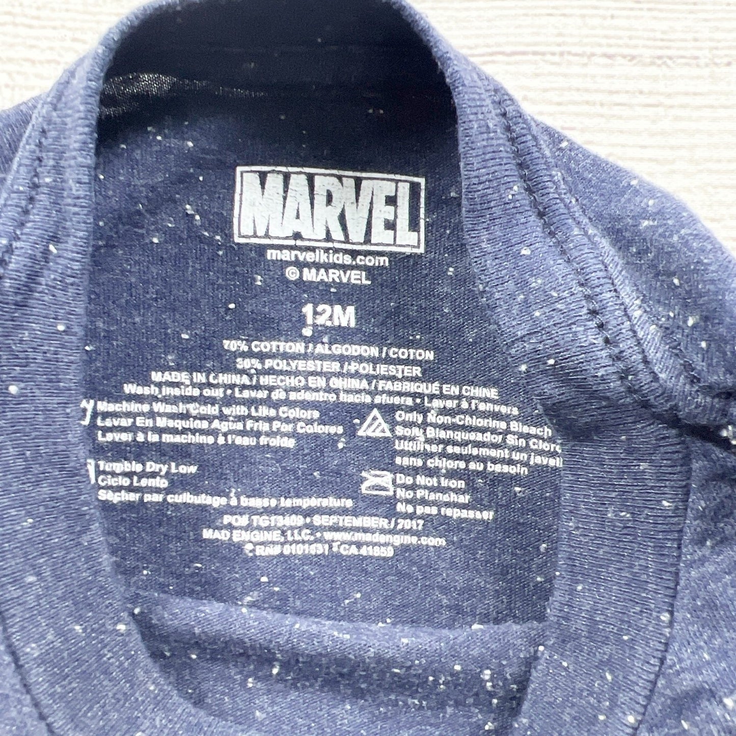 Marvel Avengers T-Shirt “Stronger Together” Captain America Hulk 9-12 Months