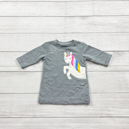 Old Navy Baby Girls Always Magical Long Sleeve Unicorn Graphic Dress 3-6 Months