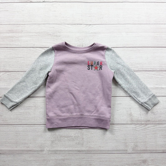 Garanimals Super Star Kids Sweatshirt Lavender Gray Long Sleeve Warm Cozy 3T