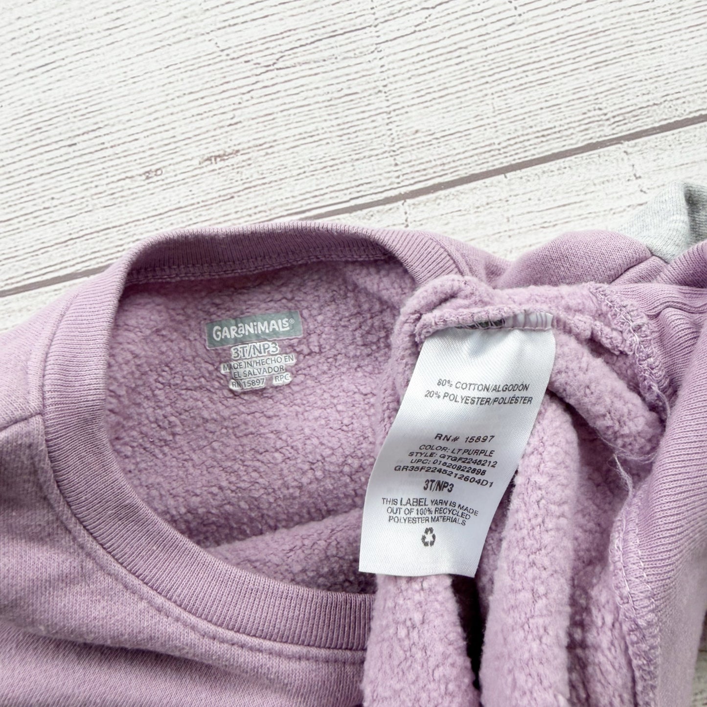 Garanimals Super Star Kids Sweatshirt Lavender Gray Long Sleeve Warm Cozy 3T