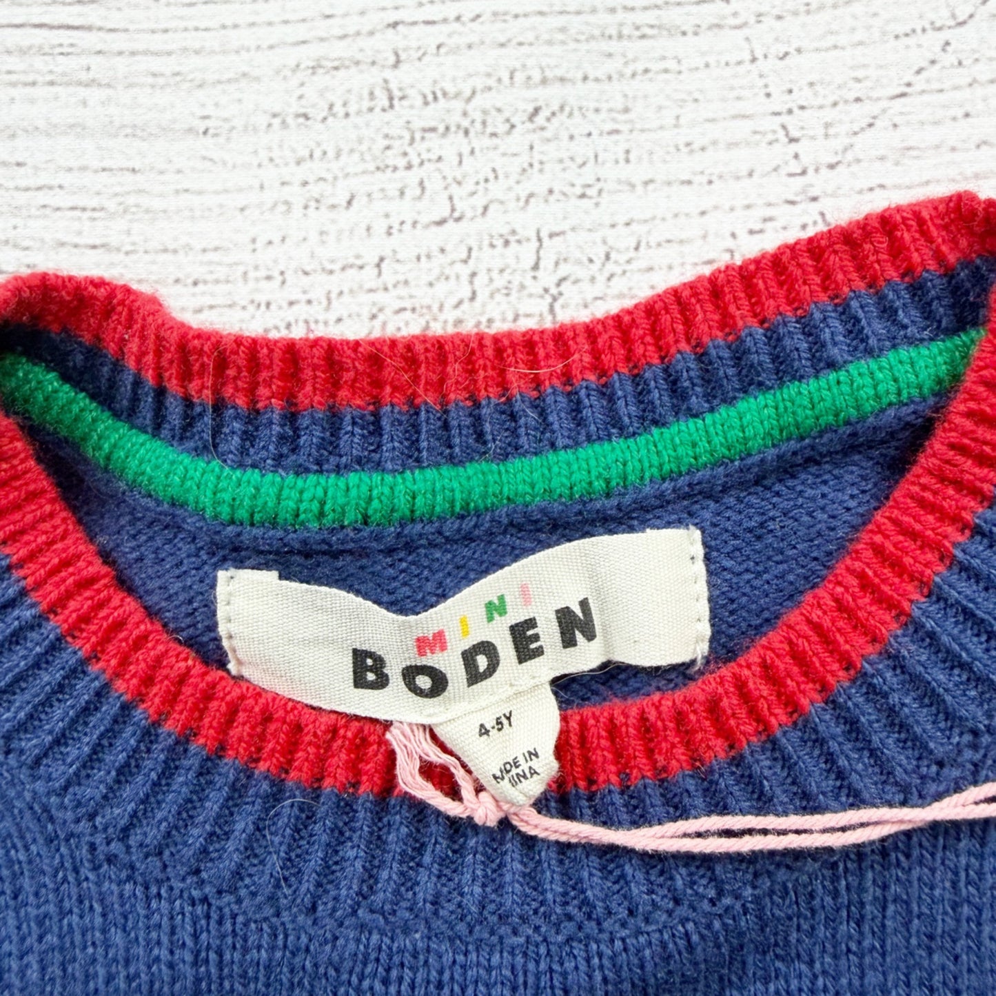 Mini Boden Christmas Sweater Guinea Pig Elf Knit Pullover Pom Pom NWT 4-5