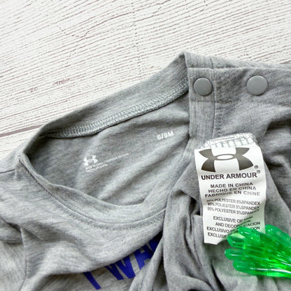 Under Armour Baby "I Wake Up Awesome" Bodysuit Heather Gray NWT 6-9 Months