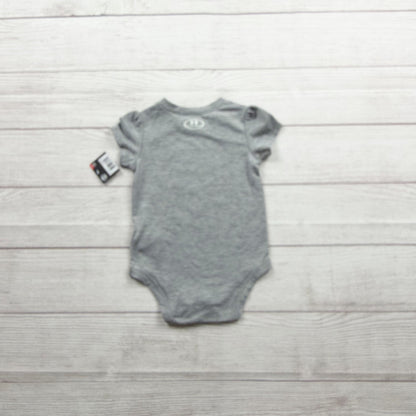 Under Armour Baby "I Wake Up Awesome" Bodysuit Heather Gray NWT 6-9 Months