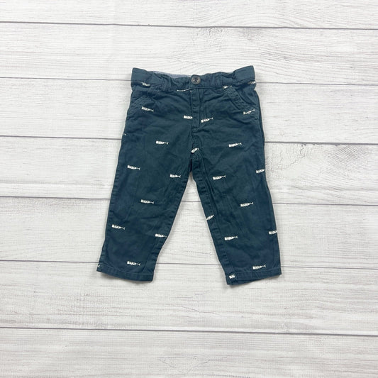 Peek Little Peanut Baby Whale Print Pants Navy Cotton Trousers 12-18 Months