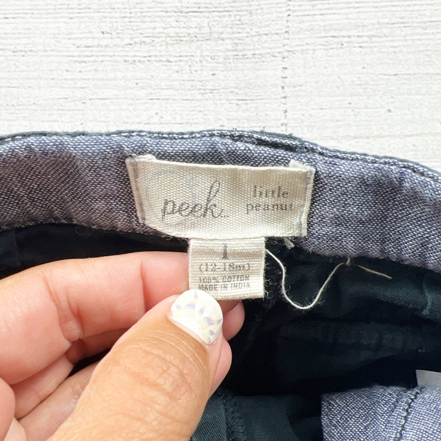 Peek Little Peanut Baby Whale Print Pants Navy Cotton Trousers 12-18 Months