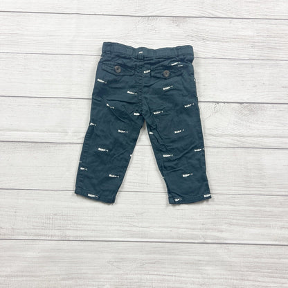 Peek Little Peanut Baby Whale Print Pants Navy Cotton Trousers 12-18 Months