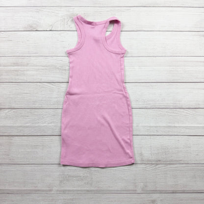Art Class Girls Ribbed Tank Dress Pink Racerback Bodycon Midi Dress S 6-7