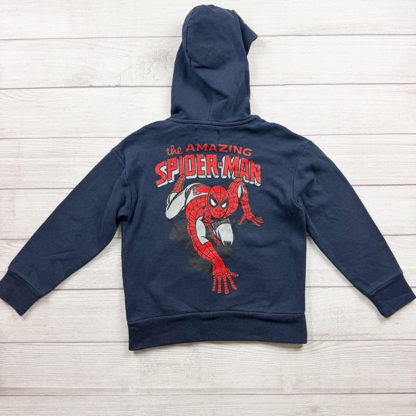 Old Navy Amazing SpiderMan Navy Hoodie Kids Marvel Graphic Pullover M 8
