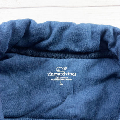 Vineyard Vines Navy 1/4 Zip Pullover Sweatshirt Whale Logo L 16