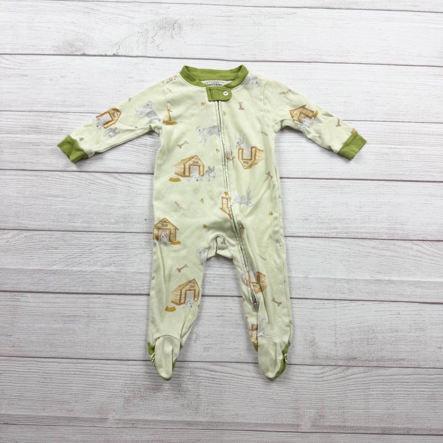 Burt's Bees Baby Organic Cotton Footed Sleeper Doghouse Print 3-6 Months