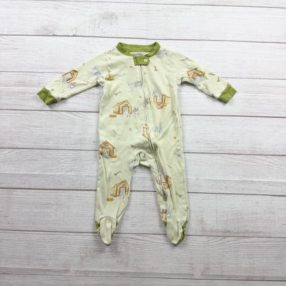 Burt's Bees Baby Organic Cotton Footed Sleeper Doghouse Print 3-6 Months
