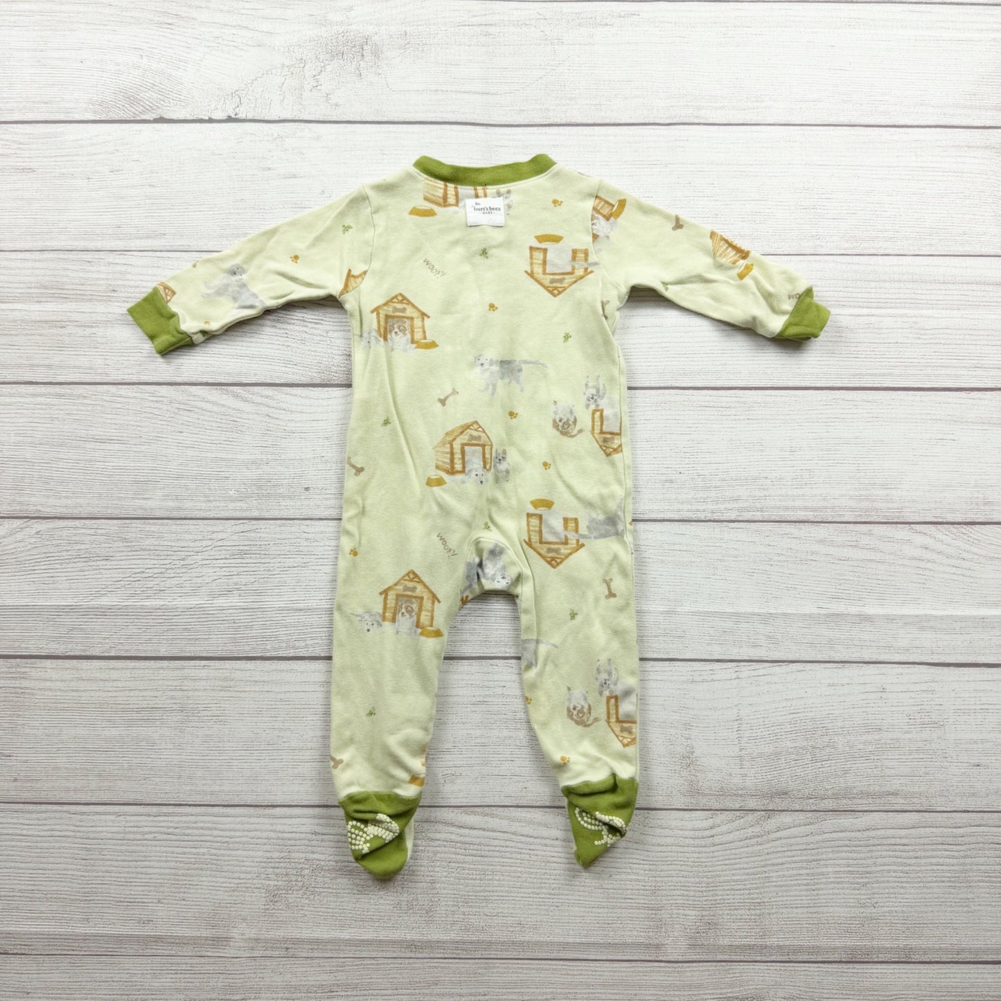 Burt's Bees Baby Organic Cotton Footed Sleeper Doghouse Print 3-6 Months