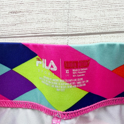FILA Sport Girls Rainbow Geometric Print Active Leggings XS 7