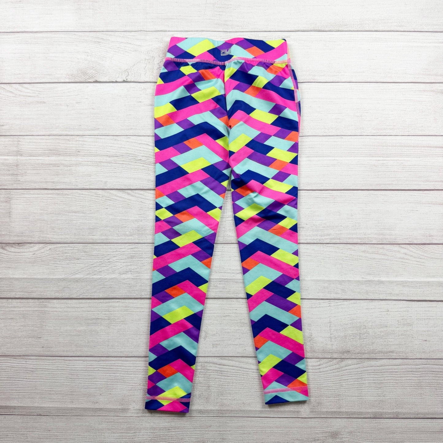 FILA Sport Girls Rainbow Geometric Print Active Leggings XS 7