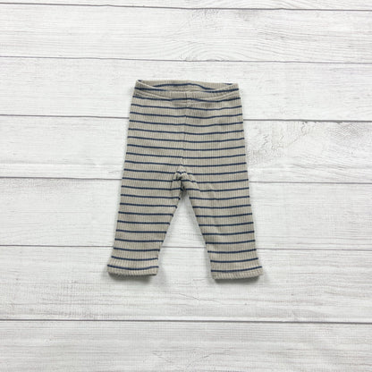 Hanna Andersson Baby Ribbed Striped Leggings Beige Navy 70 6-12 Months