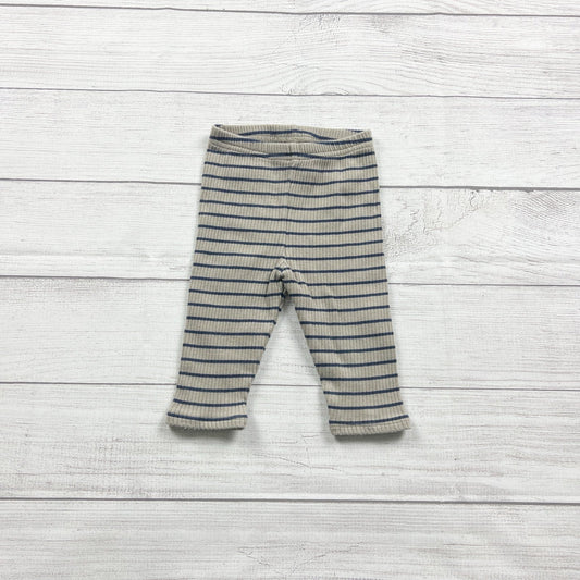 Hanna Andersson Baby Ribbed Striped Leggings Beige Navy 70 6-12 Months