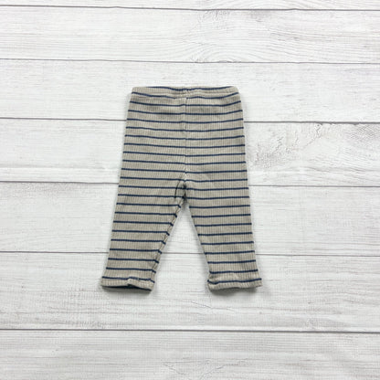 Hanna Andersson Baby Ribbed Striped Leggings Beige Navy 70 6-12 Months