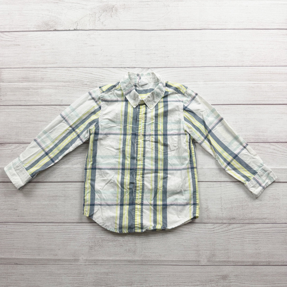 Baby Gap Plaid Long Sleeve Button Front Shirt Cotton Blend 4T