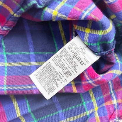 Old Navy Toddler Plaid Dress Button Up Front Multicolor Cotton Blend 3T