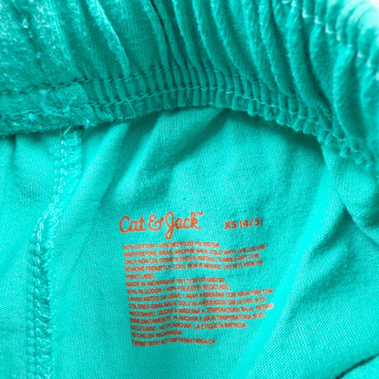 Cat & Jack Boys Teal Elastic Waist Cotton Shorts Lightweight Casual XS 4-5