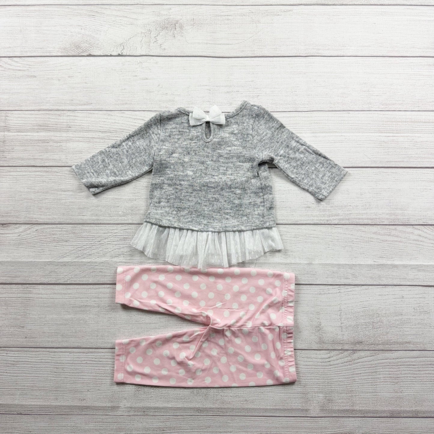 Disney Baby Minnie Mouse Love Outfit Set Polka Dot Pants 3-6 Months