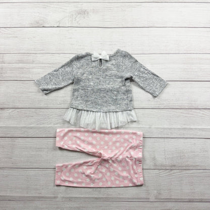 Disney Baby Minnie Mouse Love Outfit Set Polka Dot Pants 3-6 Months