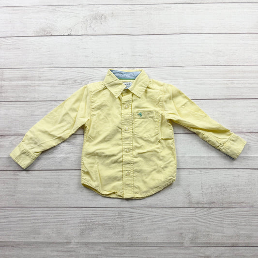 Carter’s Toddler Boys Yellow Cotton Long Sleeve Button Up Shirt 2T