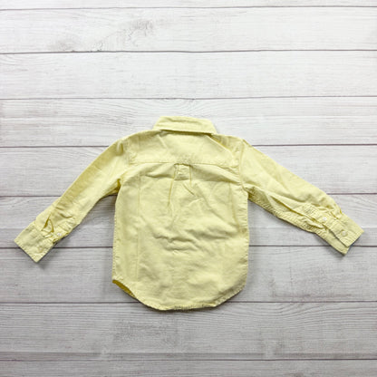 Carter’s Toddler Boys Yellow Cotton Long Sleeve Button Up Shirt 2T