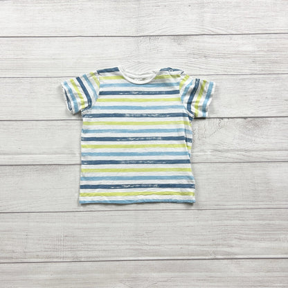 H&M Boys Striped Short Sleeve Tee Multicolor Cotton Lightweight 18-24 Months