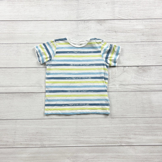 H&M Boys Striped Short Sleeve Tee Multicolor Cotton Lightweight 18-24 Months