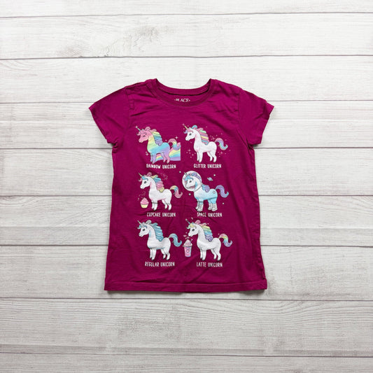 Children's Place Girls Unicorn Graphic Print T-Shirt M 7-8