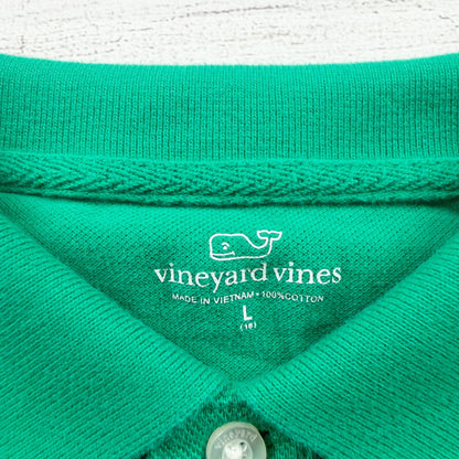 Vineyard Vines Green Polo Shirt Boys Short Sleeve Classic Fit L 16