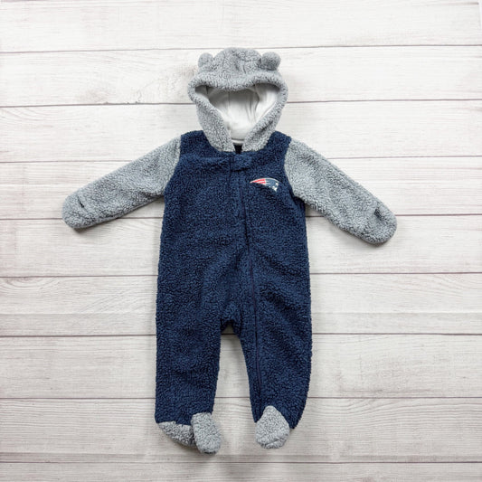 NFL Team Apparel Infant Sherpa Fleece Hooded Coverall Romper 6-9 Months