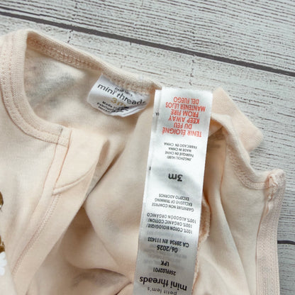 Petit Lem Mini Threads Baby Footed Sleeper Squirrel Print Zip Up 0-3 Months