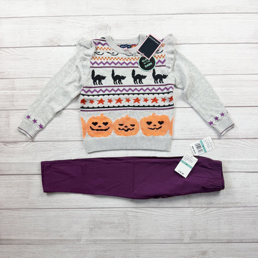 Andy & Evan Glow In The Dark Halloween Sweater Pants Girls Set NWT 5
