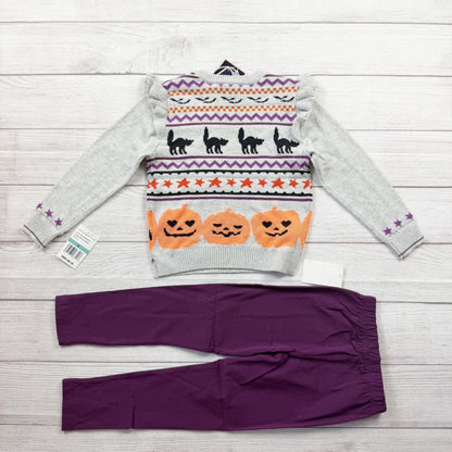 Andy & Evan Glow In The Dark Halloween Sweater Pants Girls Set NWT 5