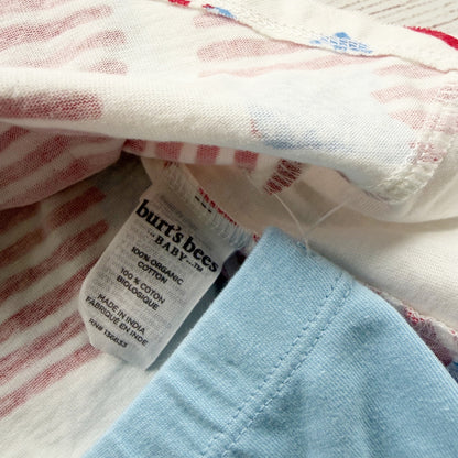 Burt's Bees Baby Organic Cotton 2 Piece Tank Shorts Set USA Flag 3-6 Months