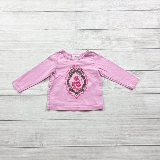 Hanna Andersson Baby Girl Printed Long Sleeve Pink Top 18-24 Months