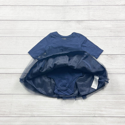 Old Navy Baby Navy Blue Tulle Skirt Bodysuit Dress Long Sleeve 6-12 Months