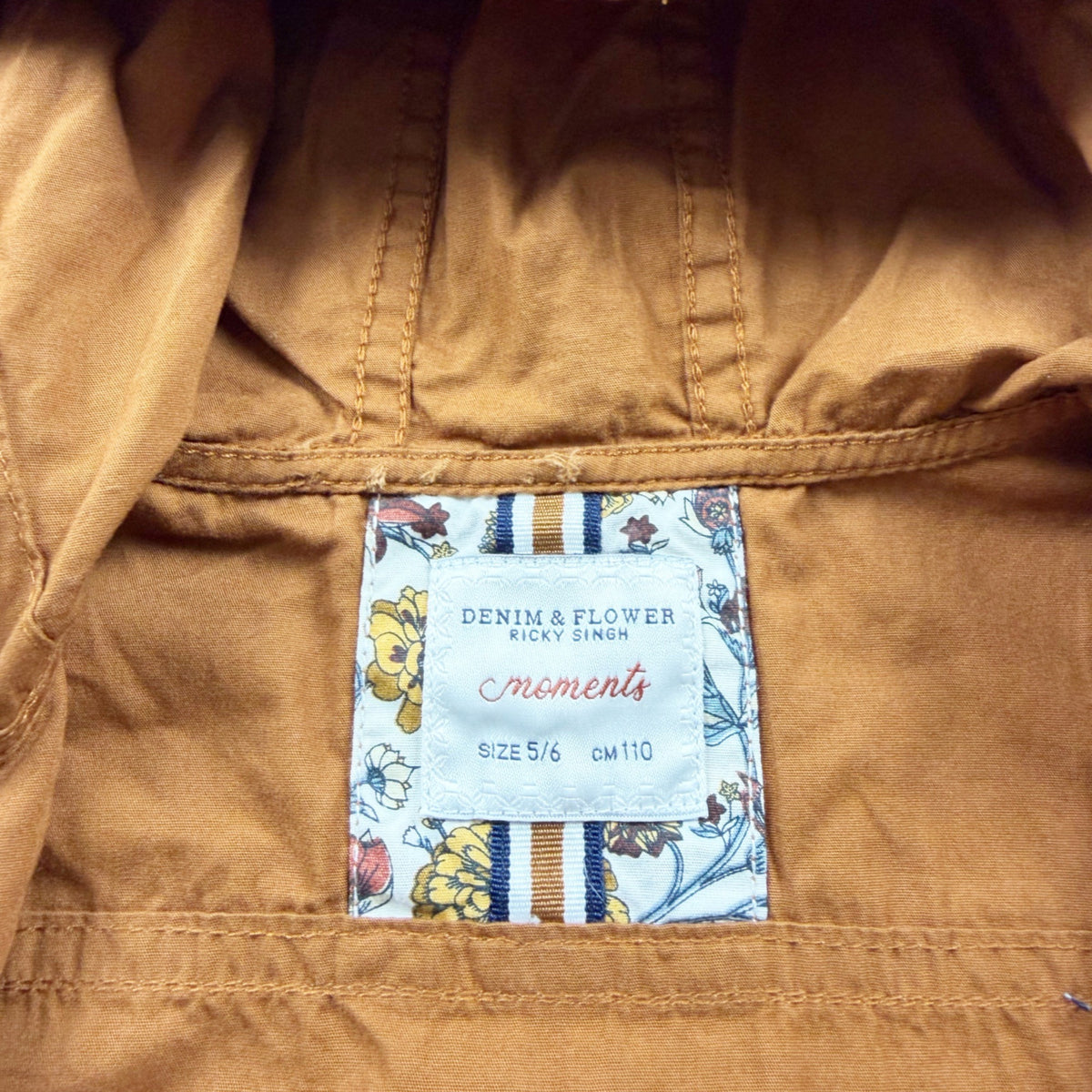 Denim & Flower Ricky Singh Kids Lightweight Hooded Jacket NWT 5-6