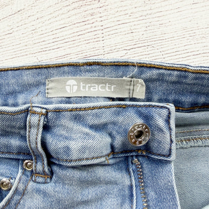 Tractr Girls Flared Light Wash Denim Jeans Stretch Cotton Blend 7