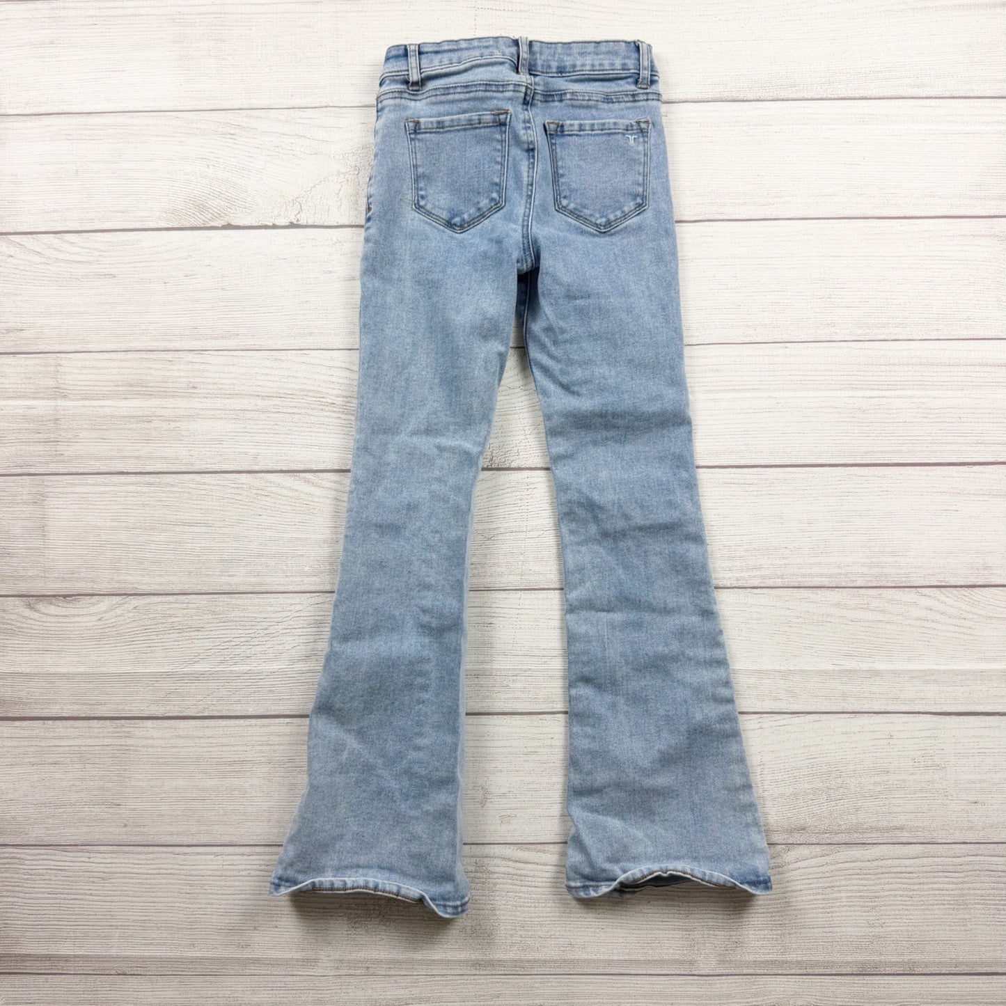 Tractr Girls Flared Light Wash Denim Jeans Stretch Cotton Blend 7