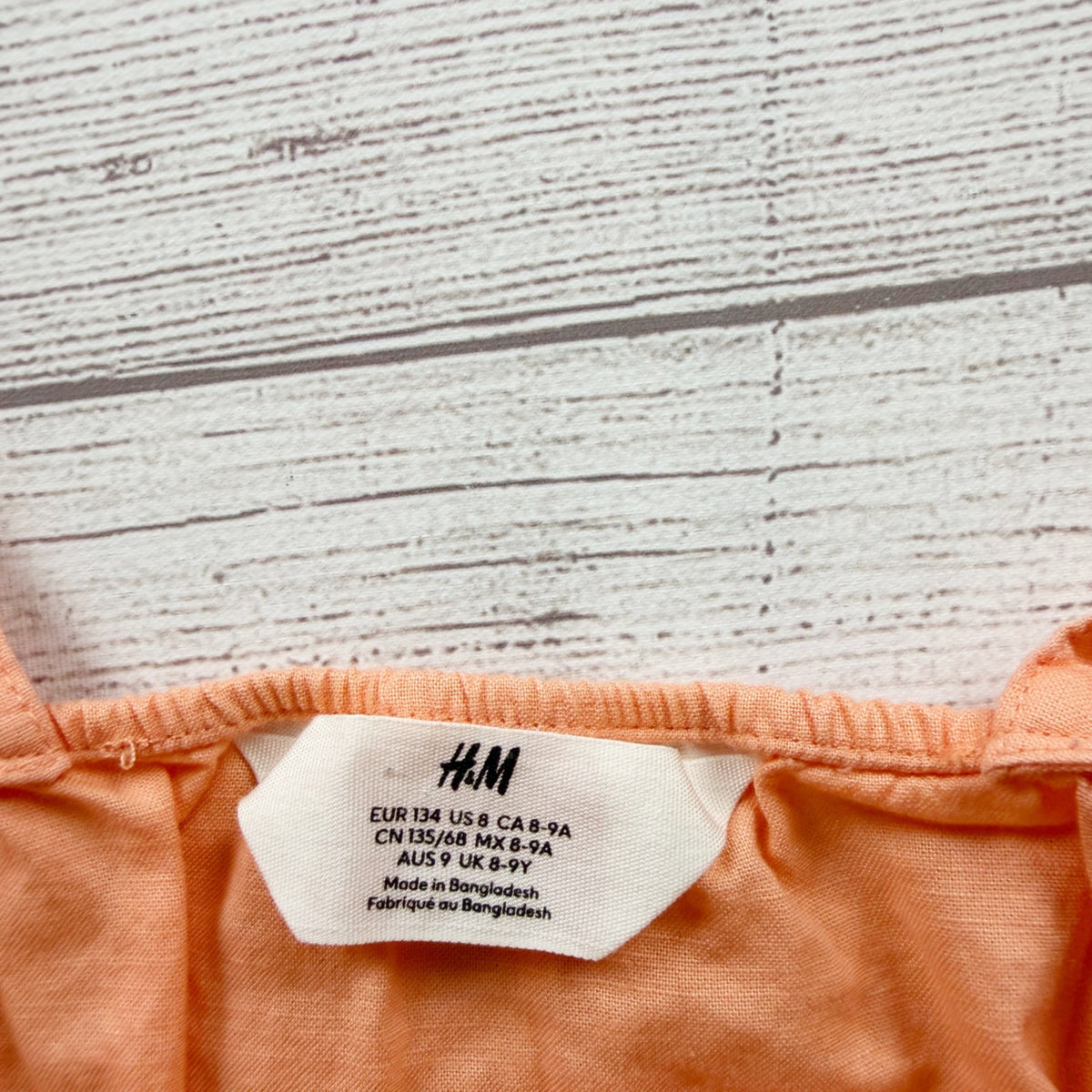 H&M Girls Peach Tie Front Button Tank Top Cotton 8