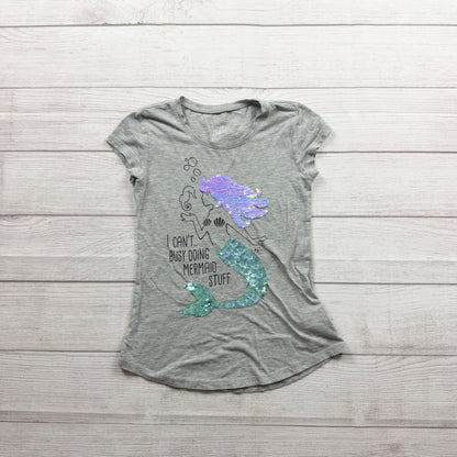 Justice Girls Mermaid Flip Sequin Grey T-Shirt 7