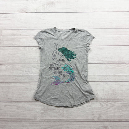 Justice Girls Mermaid Flip Sequin Grey T-Shirt 7