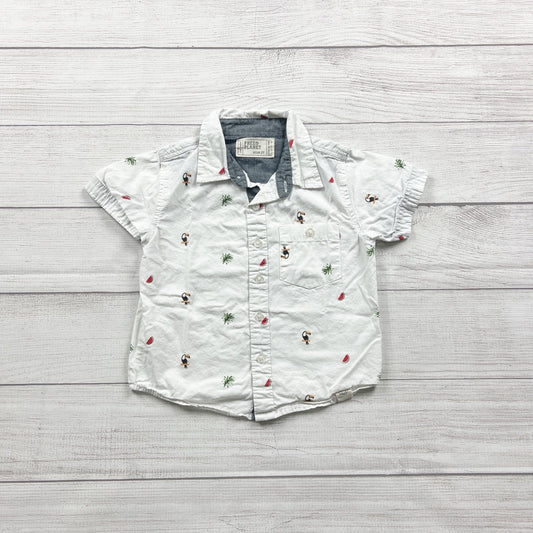 Free Planet Toddler Boys Button Up Shirt Watermelon Pineapple Print Summer 2T