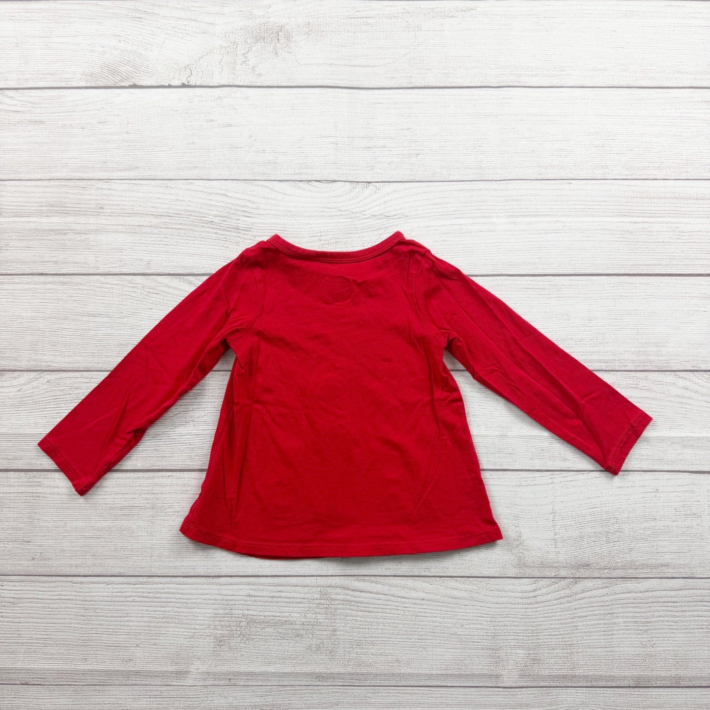 First Impressions Toddler Girls Red Llama Long Sleeve Shirt Graphic Tee 3T