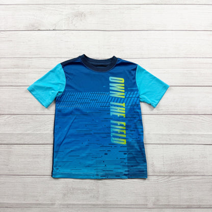 Athletic Works Boys Active T-Shirt Short Sleeve Tee “Own The Field” Graphic S 6-7