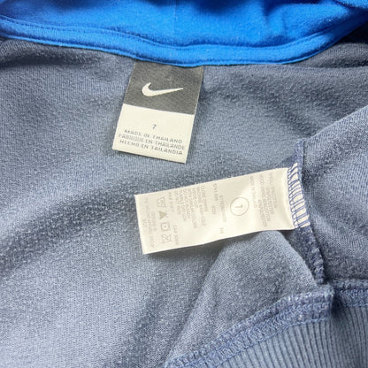 Nike Boys Zip Up Hoodie Navy Blue Terry Cloth Full Zip Sweatshirt Jacket 7